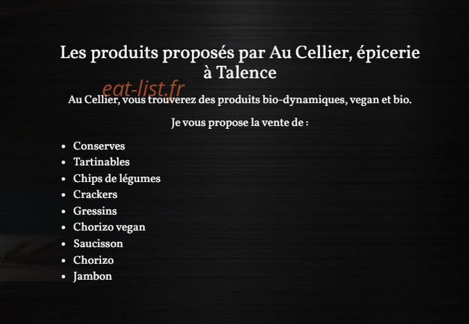 Au Cellier — carte page 1