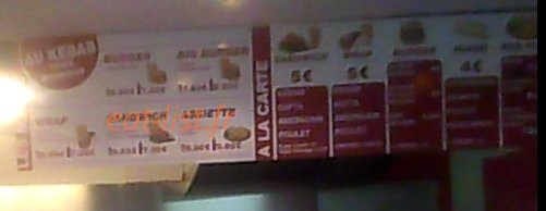 Au kebab — carte page 1