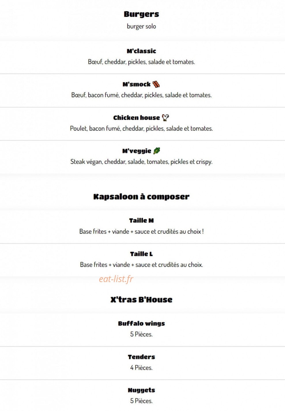B’House — carte page 3