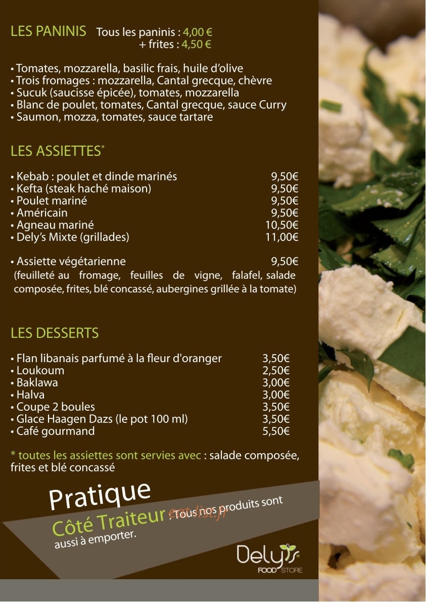 Dely's Food Store — carte page 3