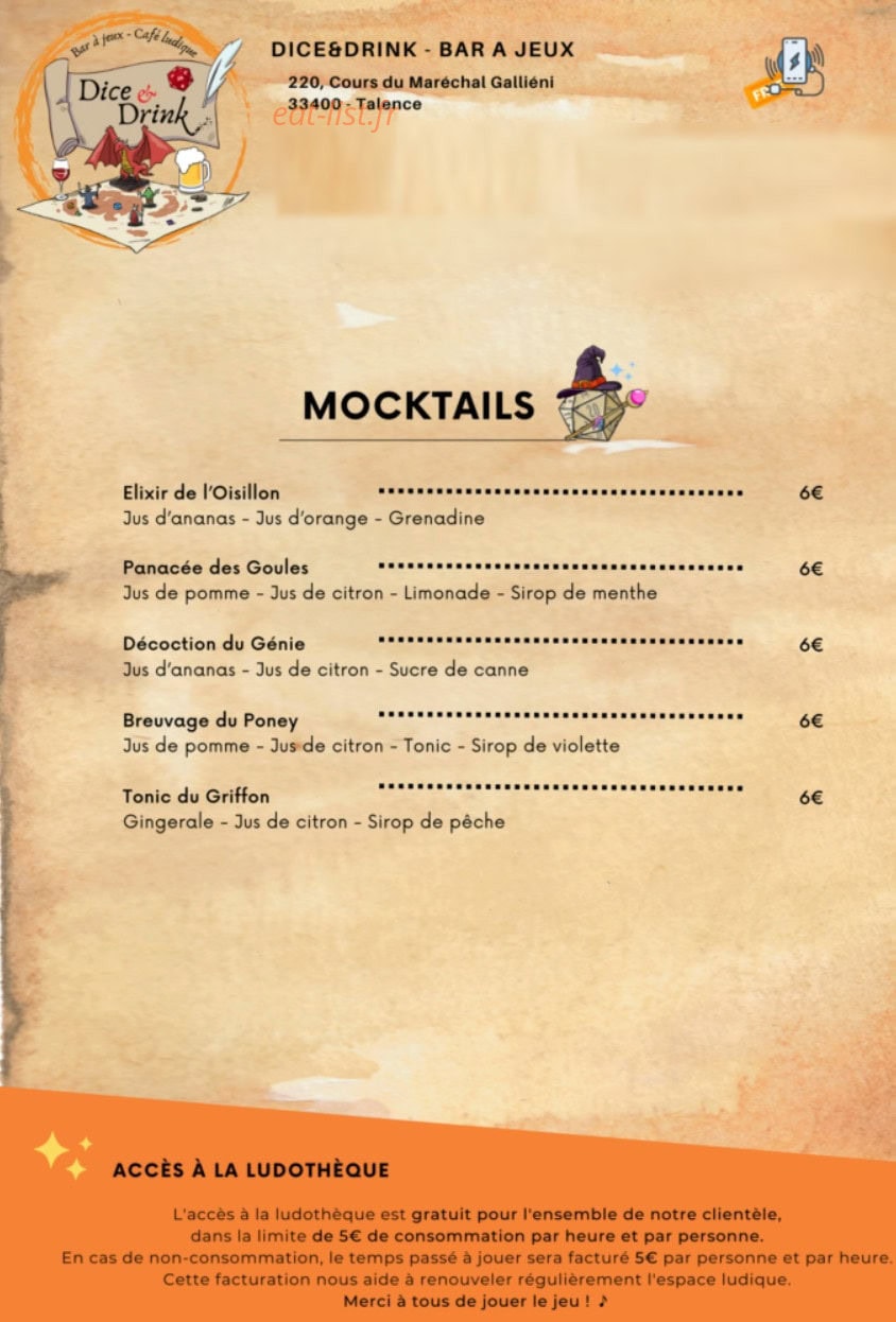 Dice & Drink — carte page 5