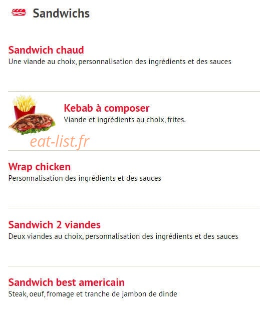 Fac' Kebab — carte page 5