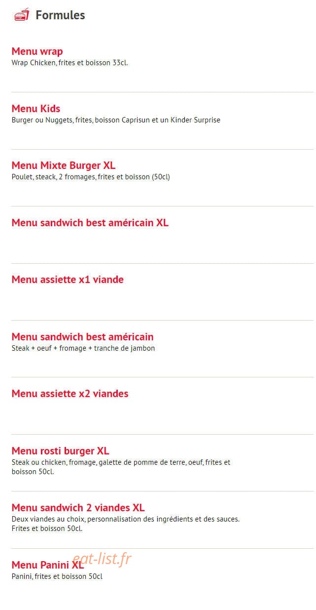 Fac' Kebab — carte page 2