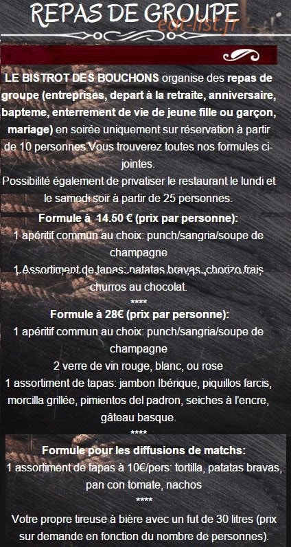 Le bistrot des bouchons — carte page 3