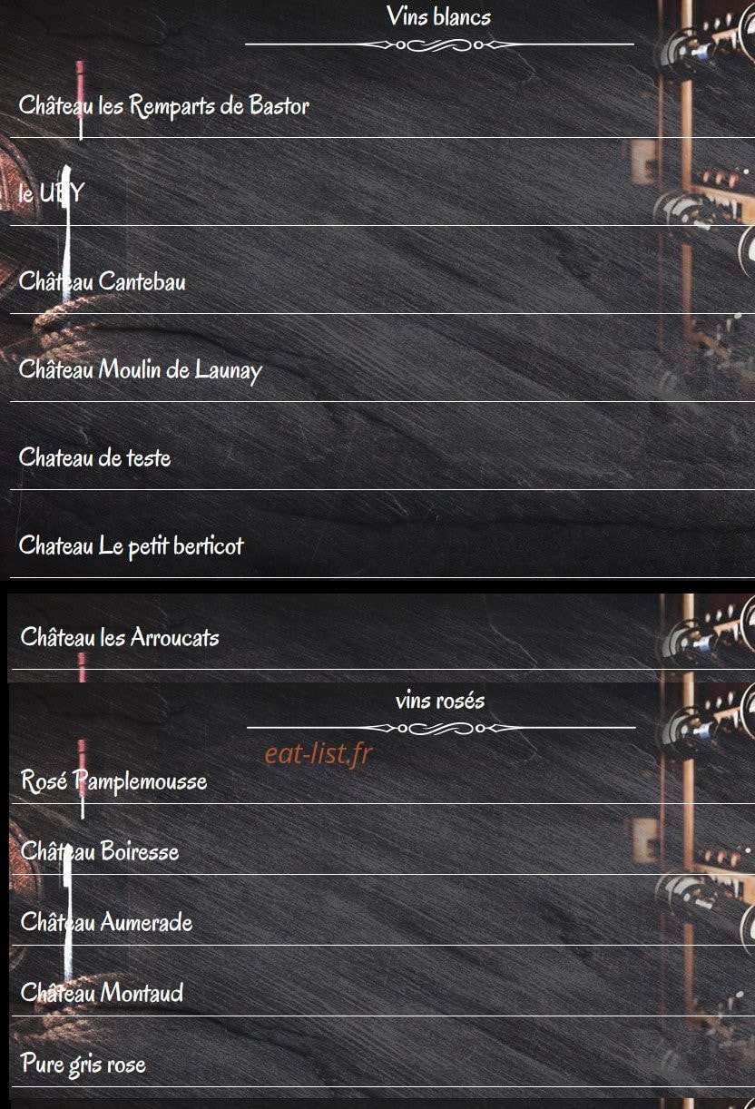 Le bistrot des bouchons — carte page 4