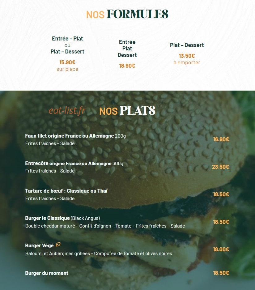Le café de l'horloge — carte page 1