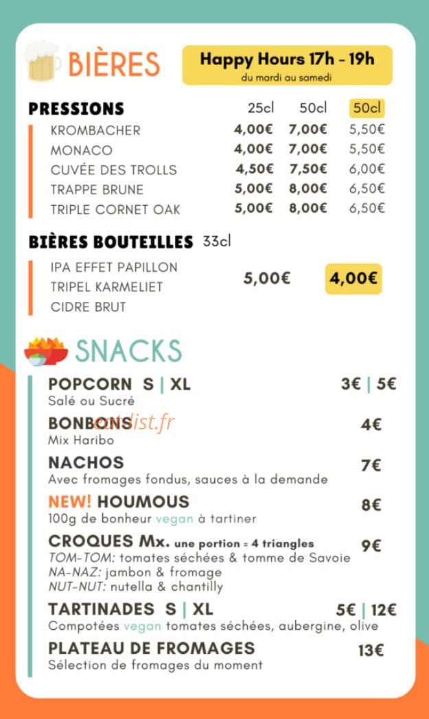 Le Dé Caféiné — carte page 1