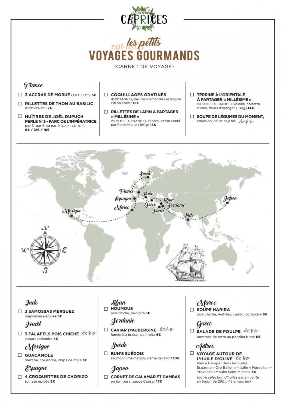 Les Petits Caprices — carte page 3