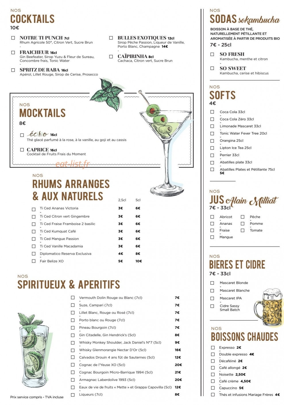 Les Petits Caprices — carte page 4