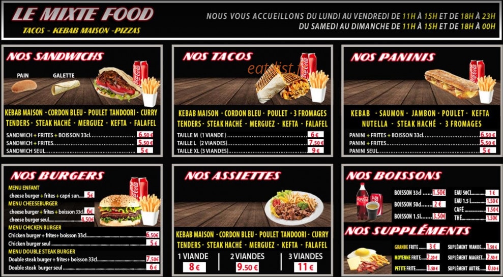 Md Food — carte page 1