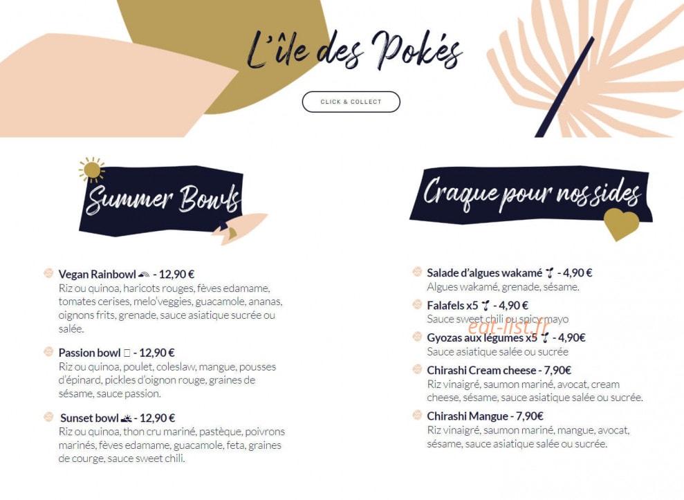 Melobowls — carte page 1