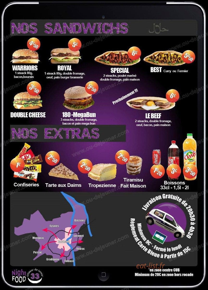 Night Food 33 — carte page 2