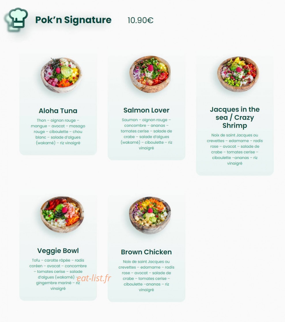 Pokn'bowl — carte page 1