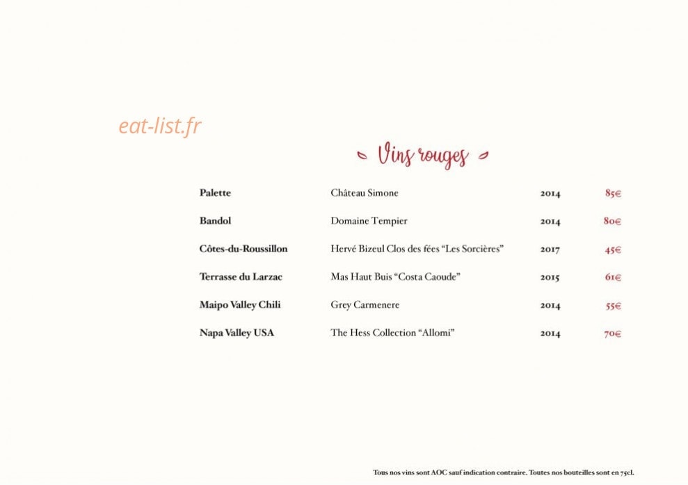 Restaurant Marguerite — carte page 7
