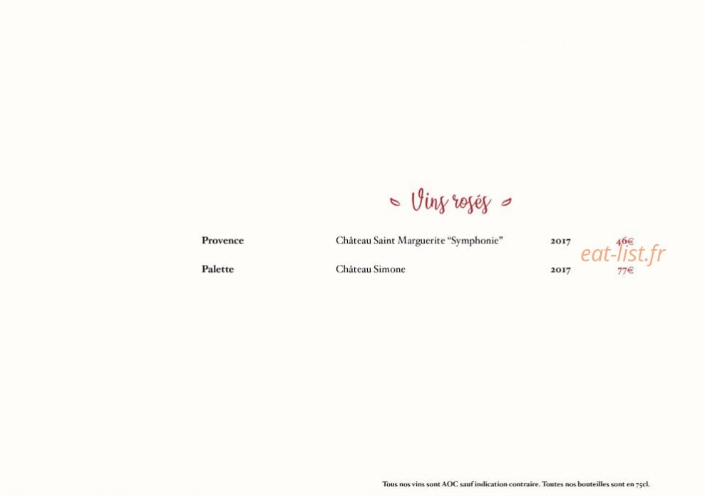 Restaurant Marguerite — carte page 4