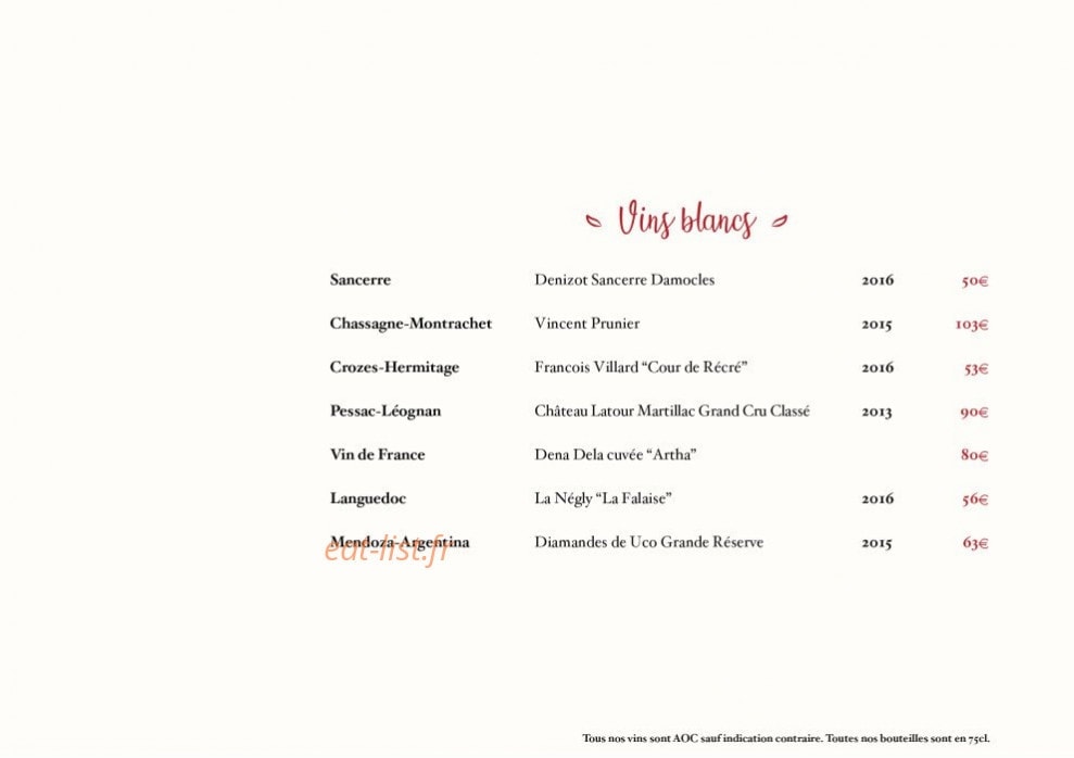 Restaurant Marguerite — carte page 5