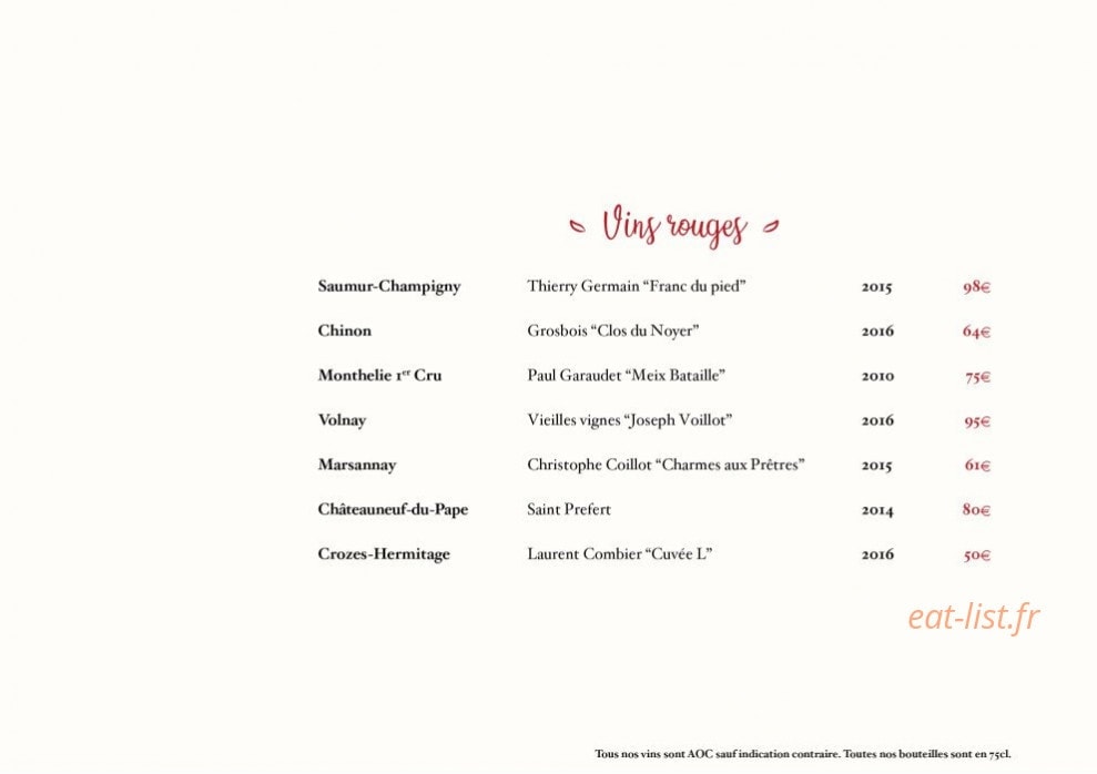 Restaurant Marguerite — carte page 6