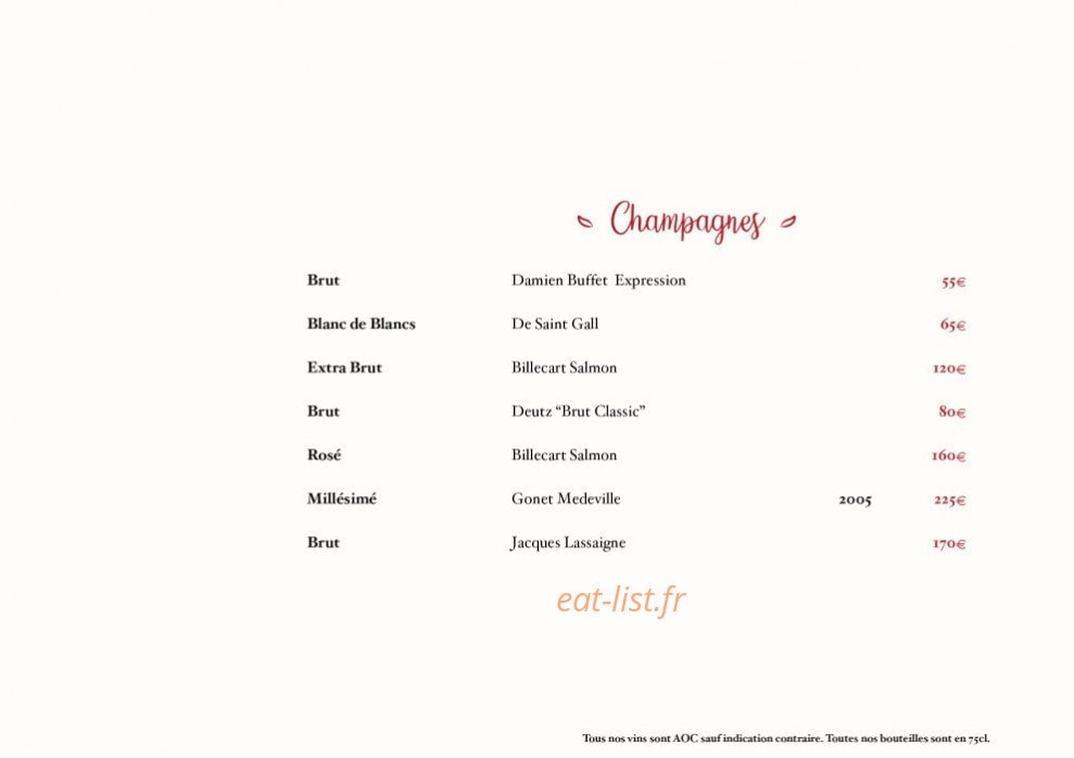 Restaurant Marguerite — carte page 2