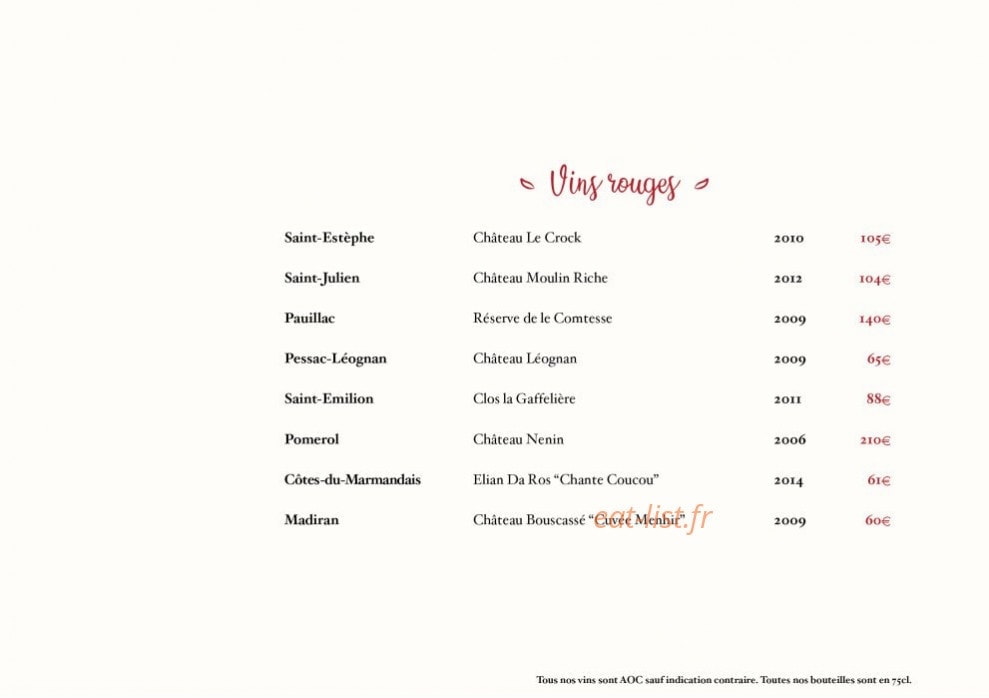 Restaurant Marguerite — carte page 8
