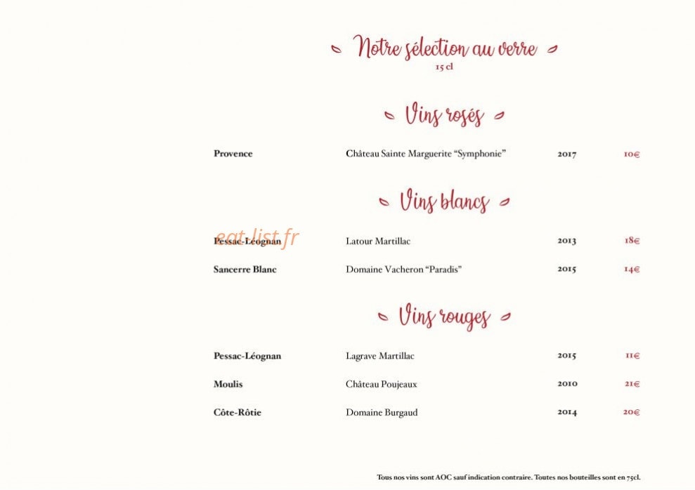 Restaurant Marguerite — carte page 3