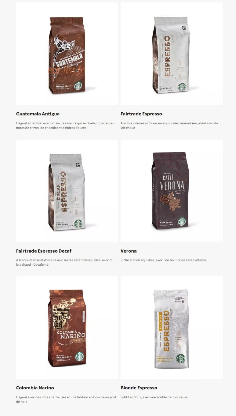 Starbucks Coffee — carte page 26