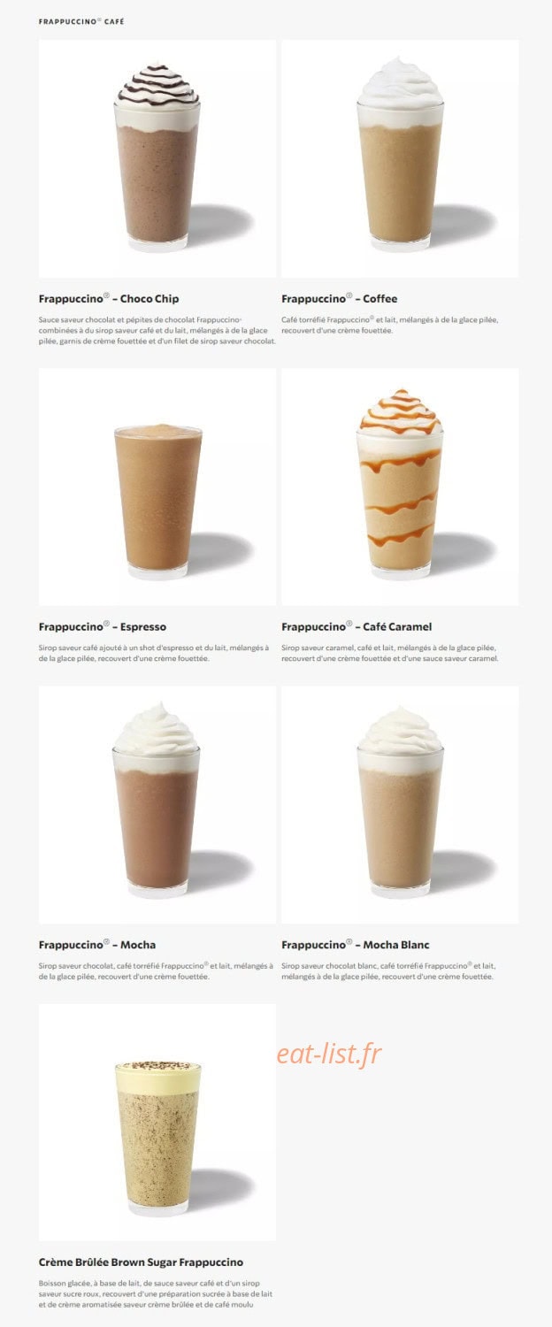 Starbucks Coffee — carte page 7