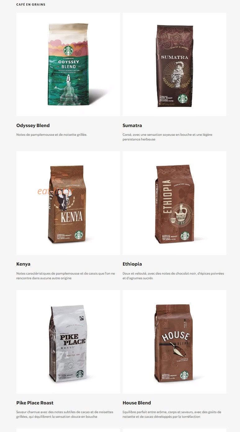 Starbucks Coffee — carte page 25