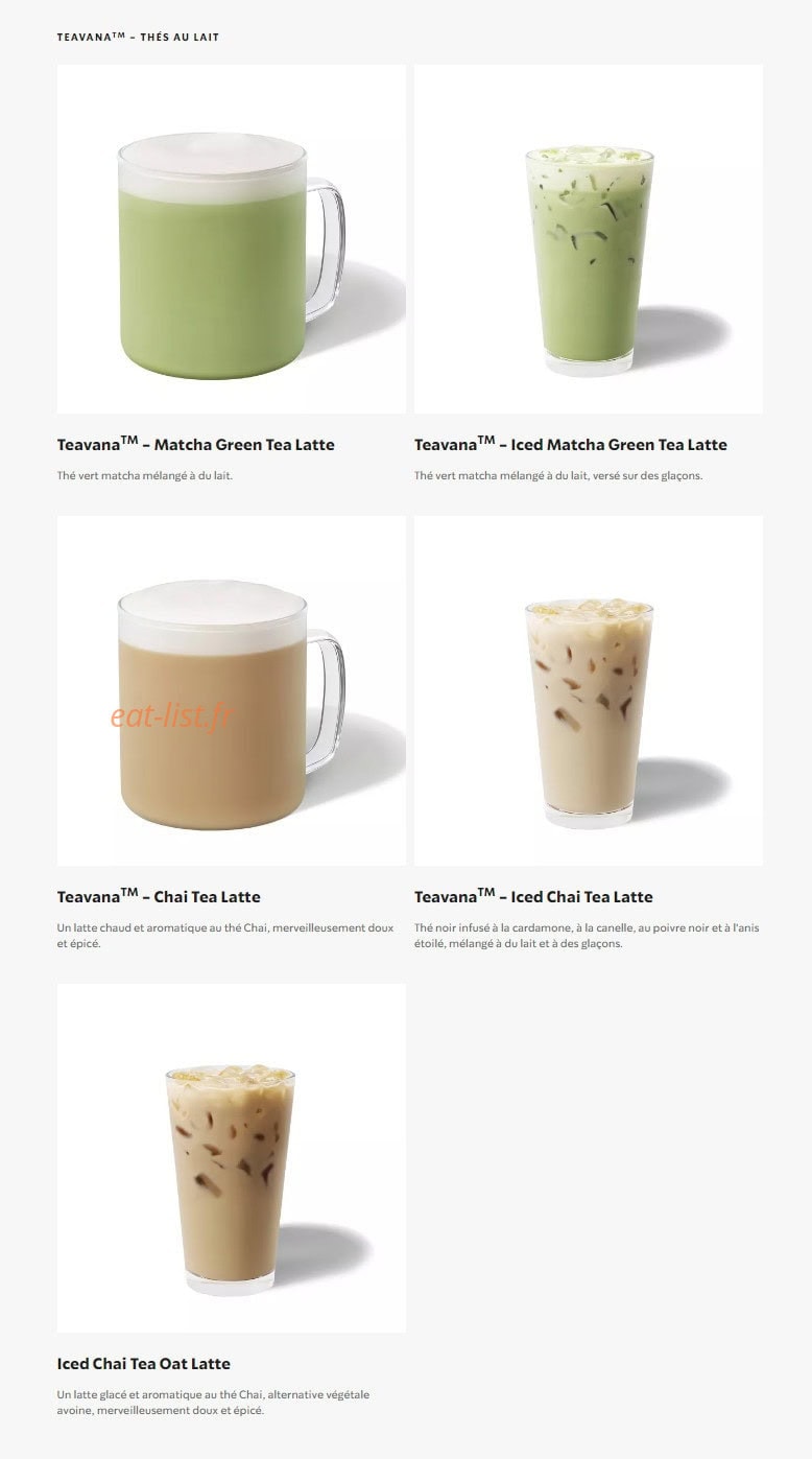 Starbucks Coffee — carte page 9