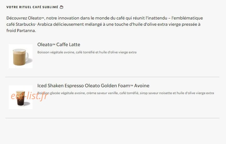 Starbucks Coffee — carte page 24