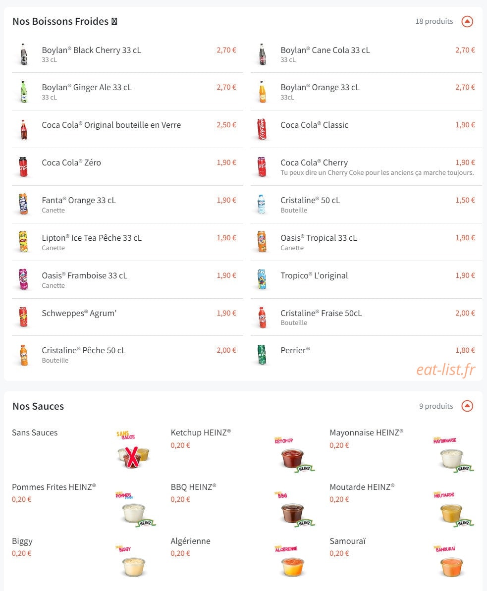 Str'eat Burger — carte page 6