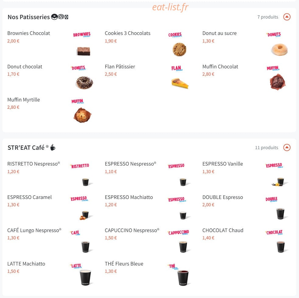 Str'eat Burger — carte page 5