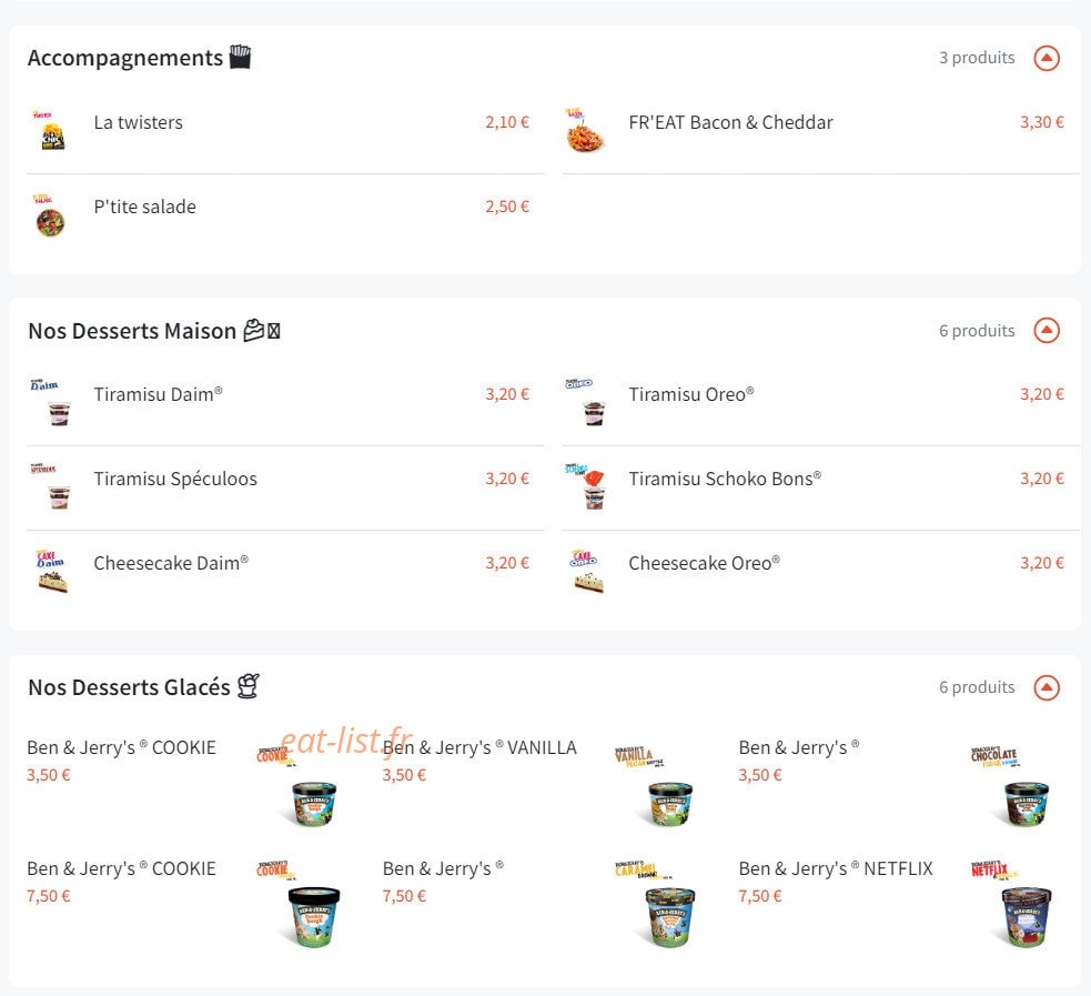 Str'eat Burger — carte page 4