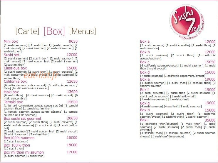 Sushi 7 — carte page 12