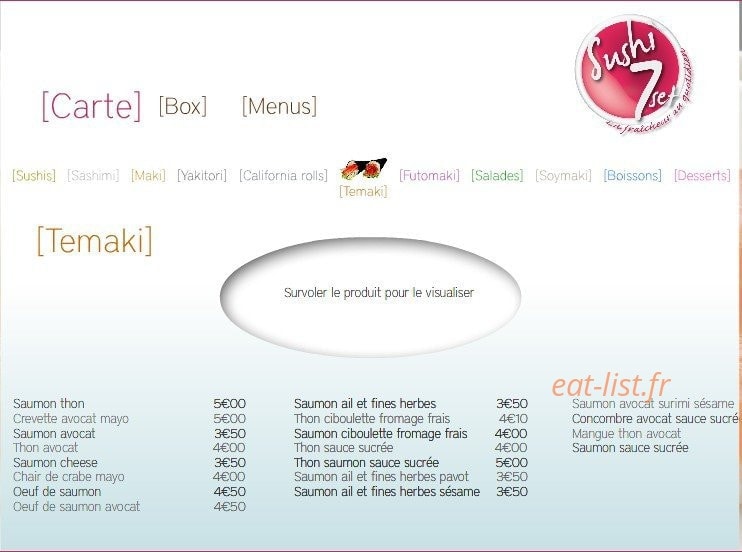 Sushi 7 — carte page 6
