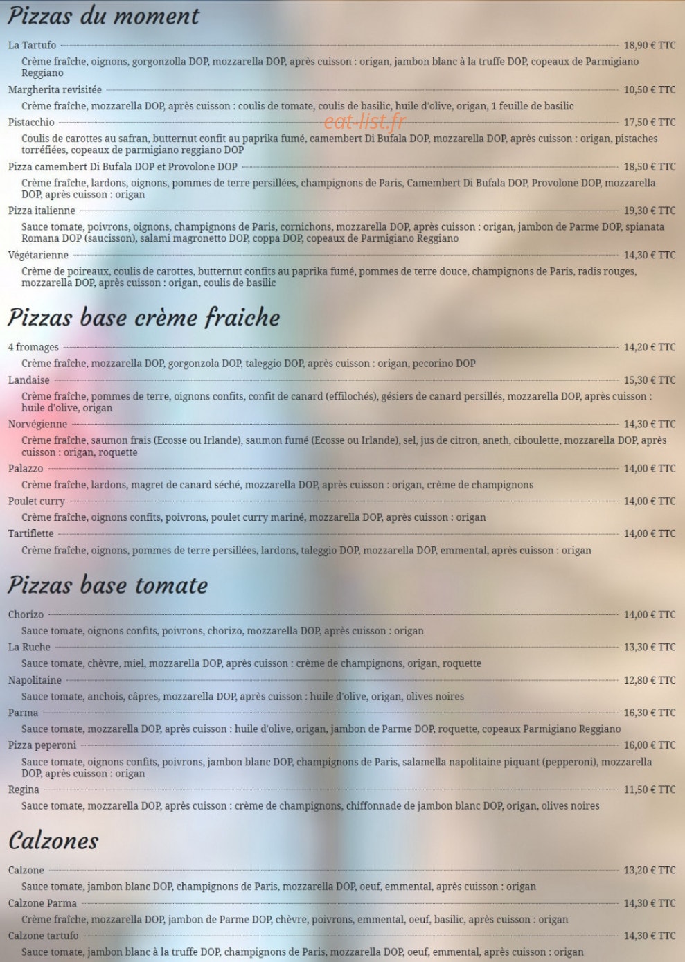 Palazzo Pizza — carte page 1