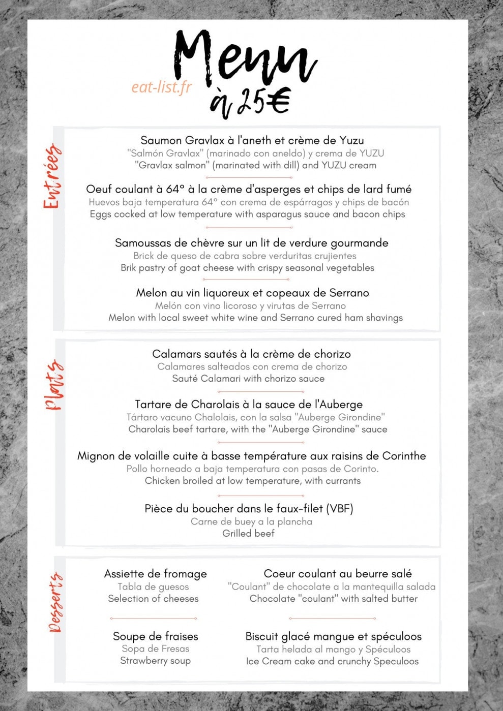 Auberge Girondine — carte page 3