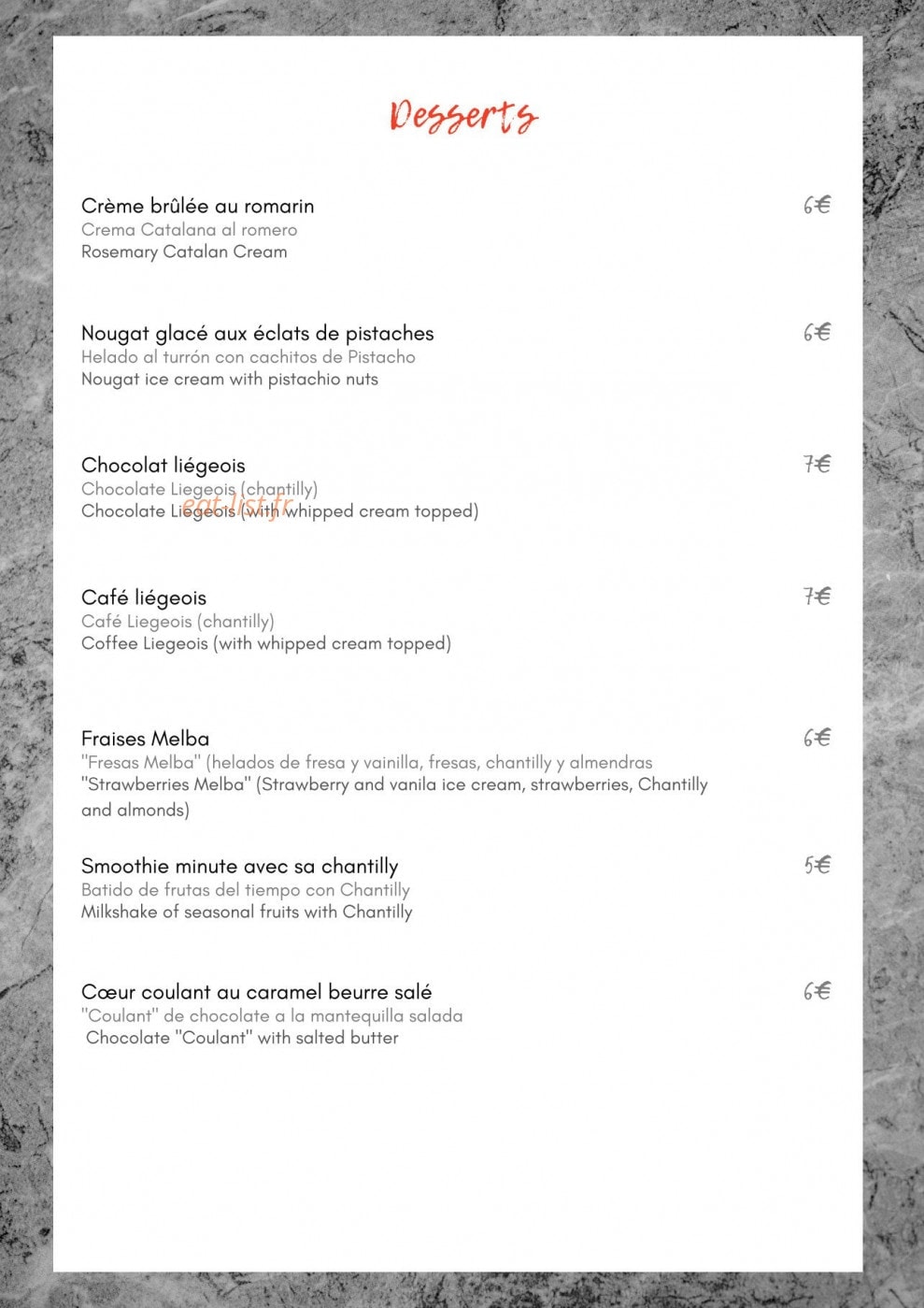 Auberge Girondine — carte page 7
