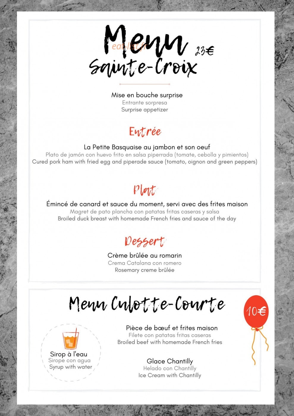 Auberge Girondine — carte page 4