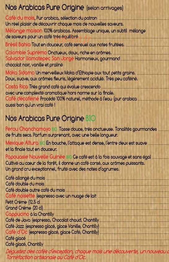 Café d'Oc — carte page 8