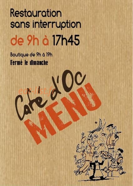 Café d'Oc — carte page 1