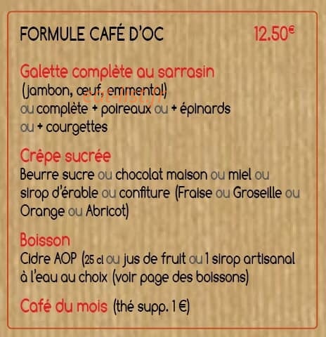Café d'Oc — carte page 11