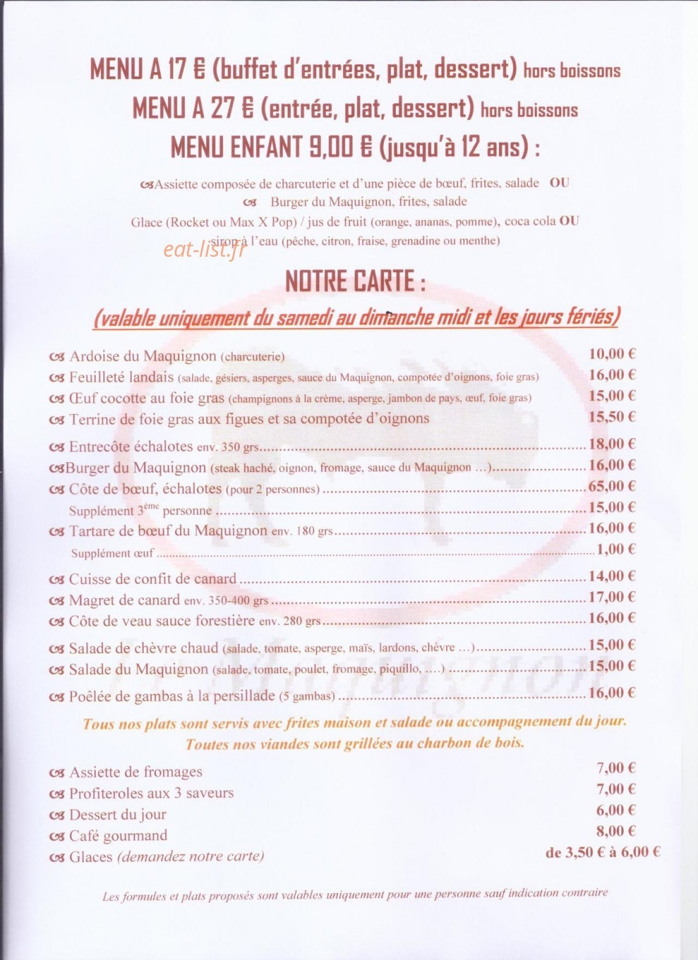 Le Maquignon — carte page 2
