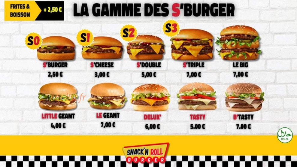 Snack'n roll — carte page 1