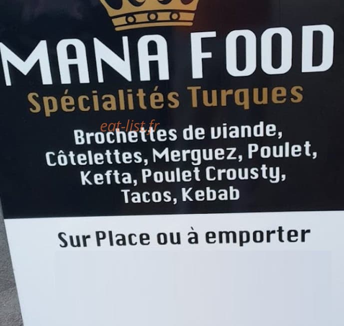 Mana Food — carte page 1