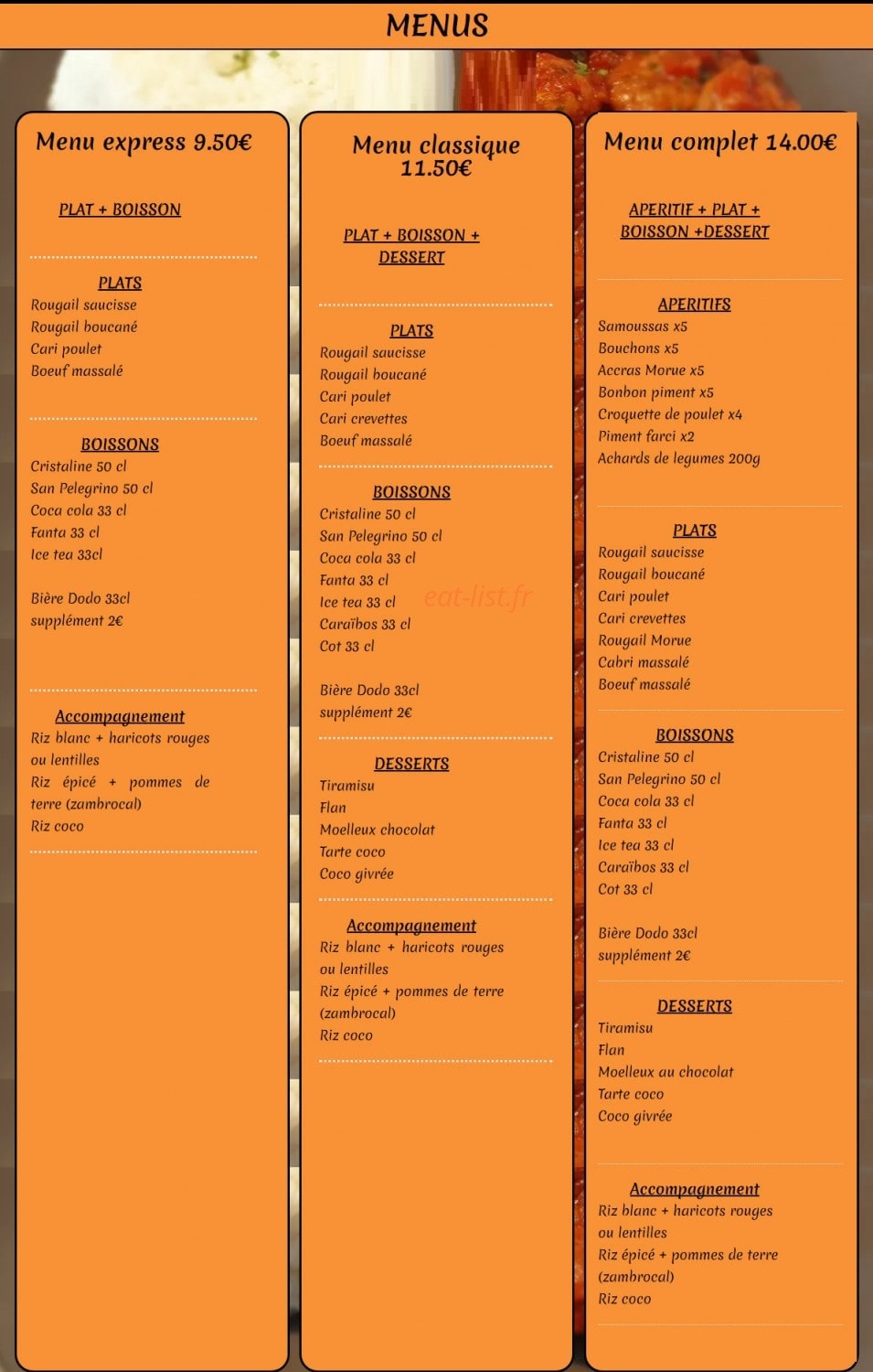 Saveur Réunion — carte page 1