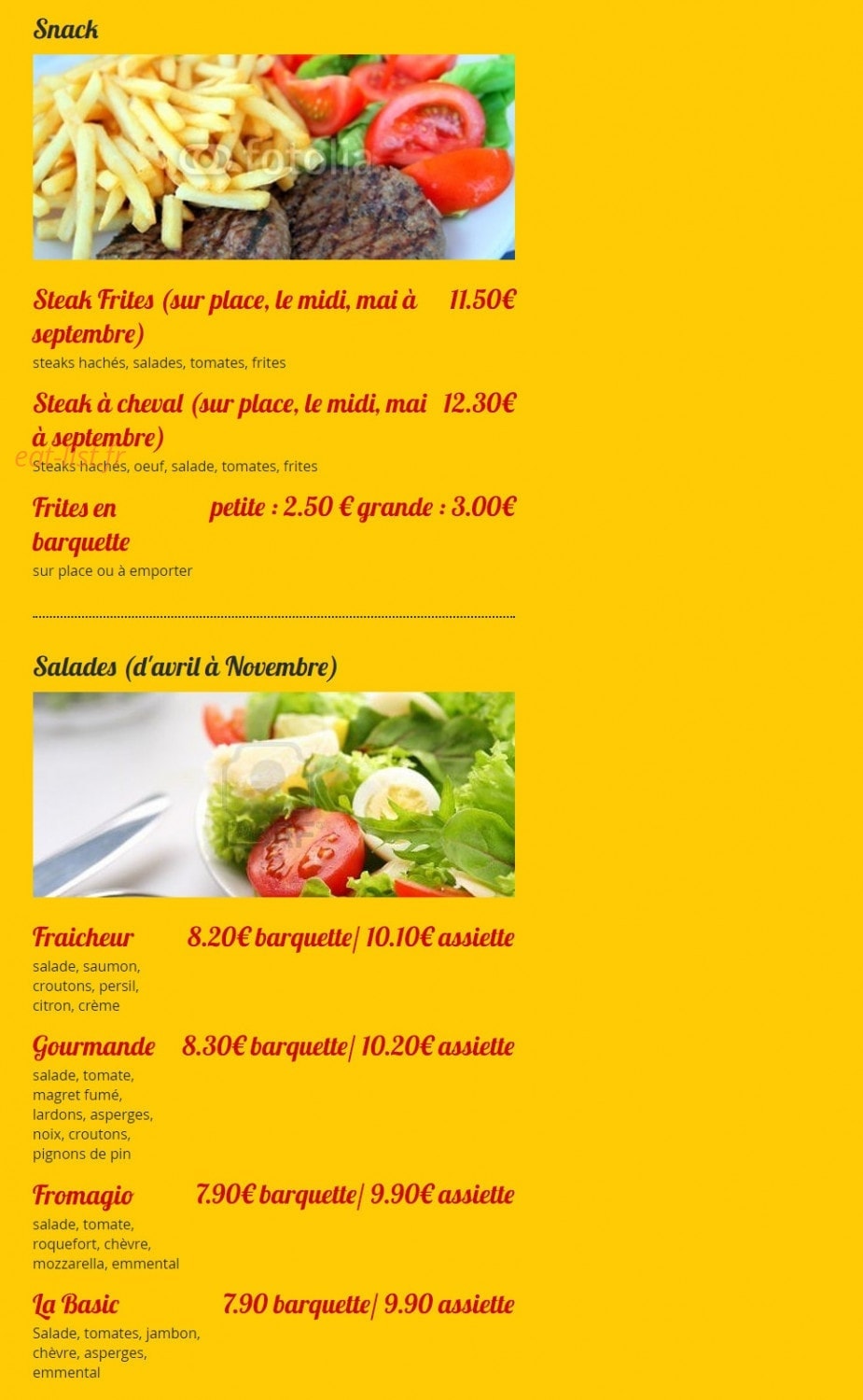 Pizza St Louis — carte page 2