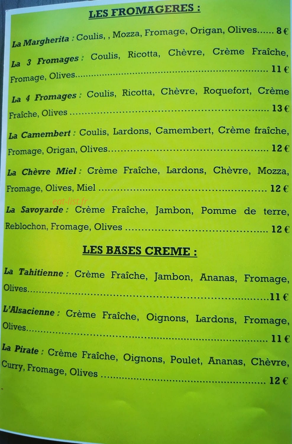 Andiamo Pizza Izon — carte page 3
