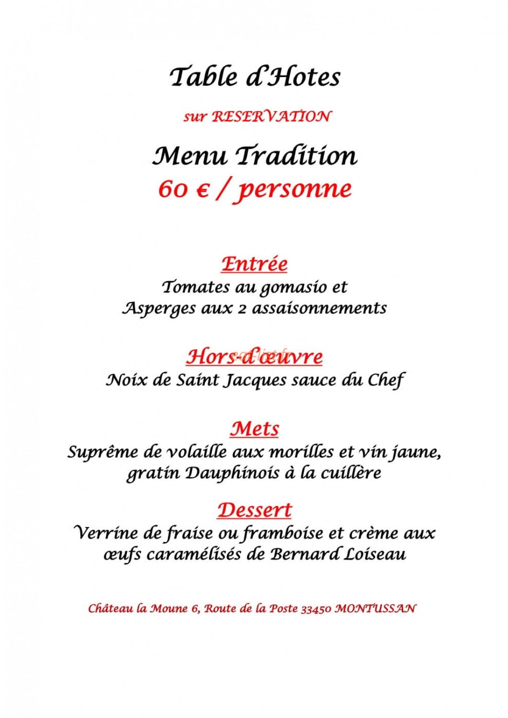La Parentèze — carte page 1