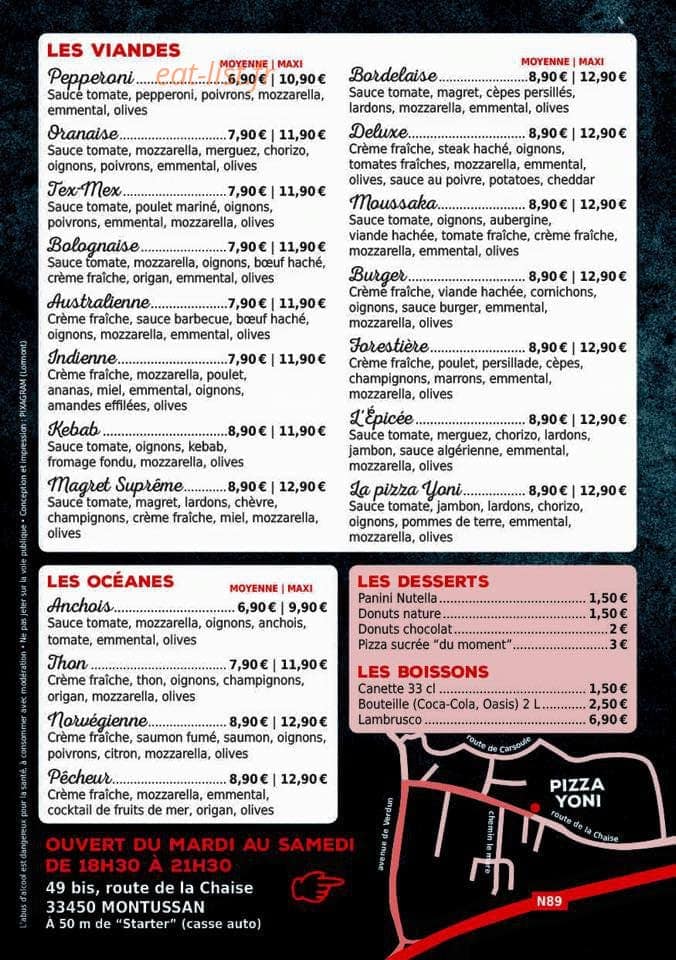 La pizza Yoni — carte page 2