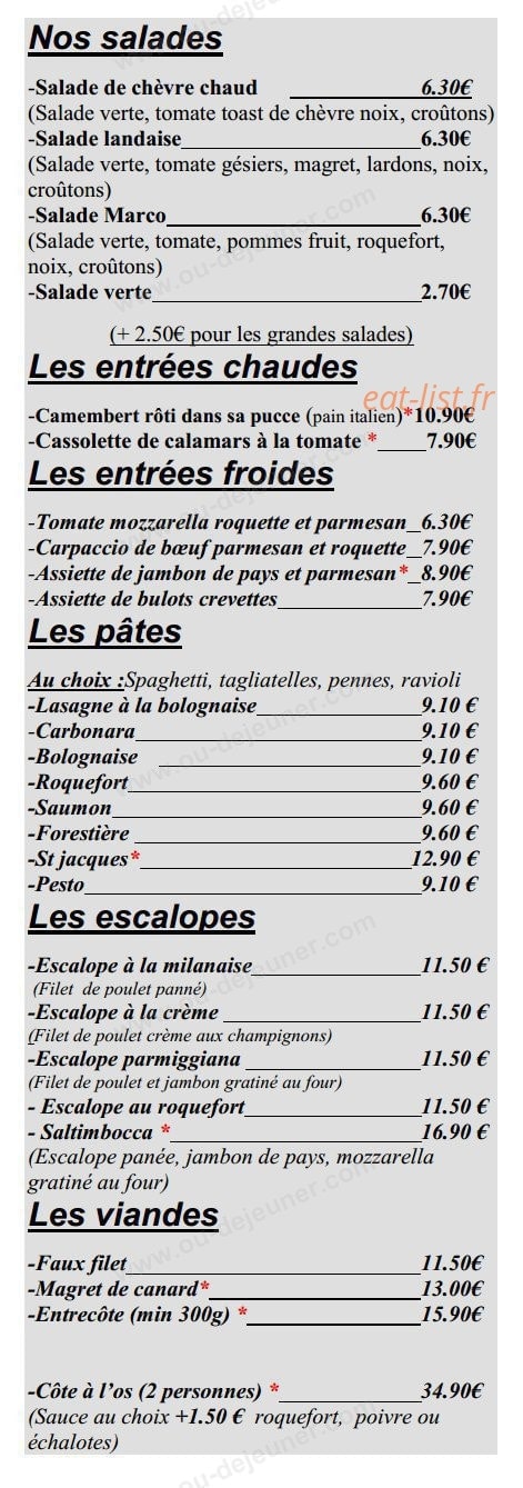 La Salentina — carte page 1